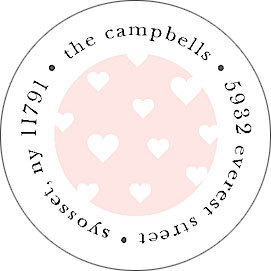 Petite Hearts Round Address Labels